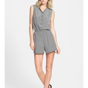 Halogen Sleeveless Front Button Romper